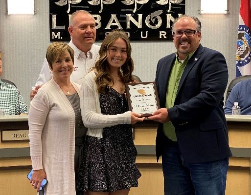 Mayor presents award to Katherine Schneider